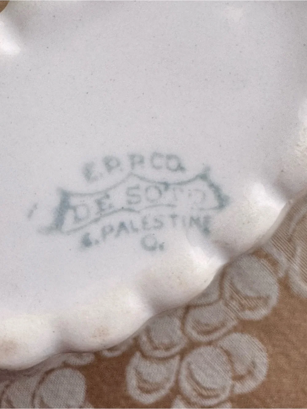 Gravy Boat East Palestine Pottery Company Ohio E.P.P. Co. DeSoto Style Scalloped